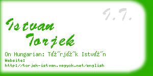 istvan torjek business card